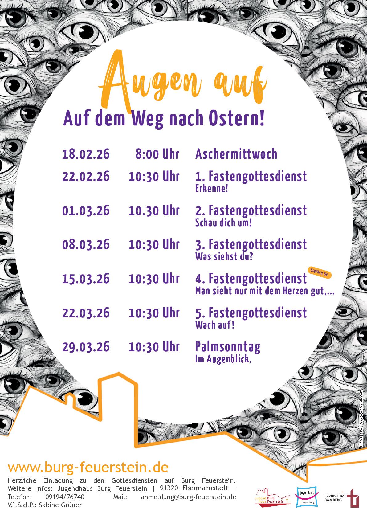 Fastenzeit Gottesdienste Plakat 2026