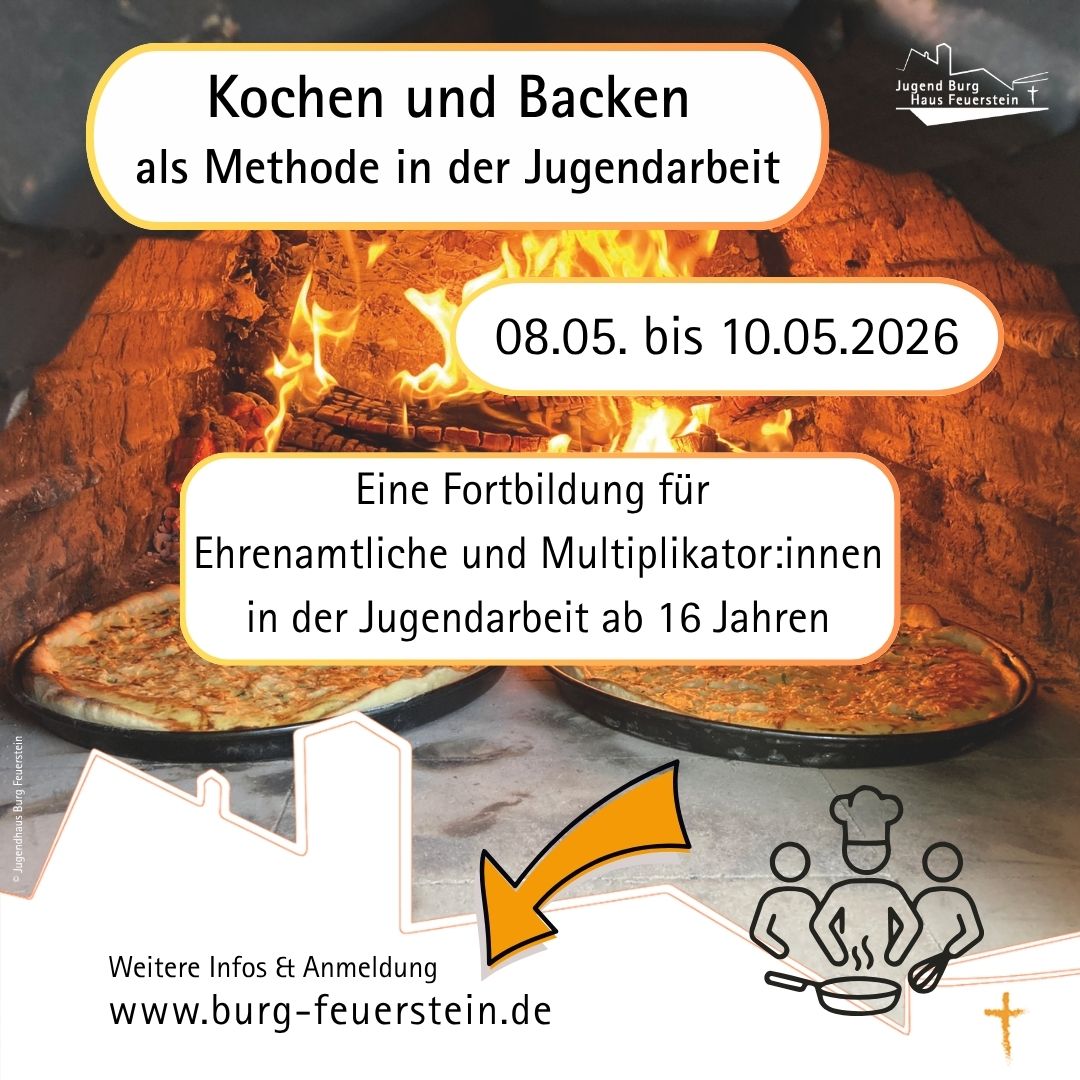 Pizza im Holzbackofen der Burg Feuerstein