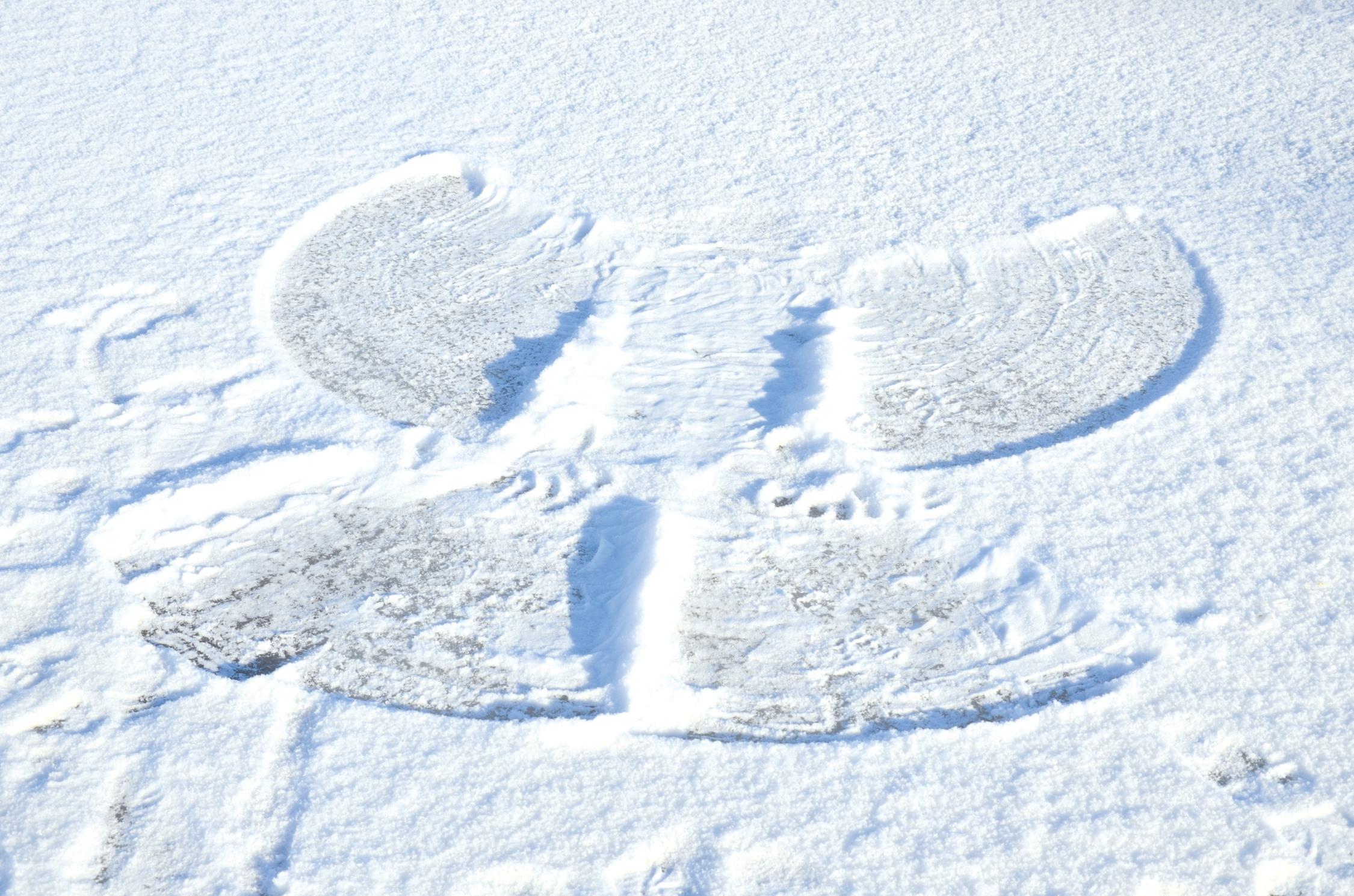 Schneeengel auf dem Eis