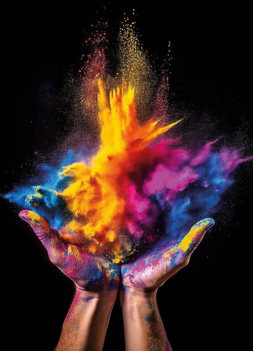 Color powder explosion