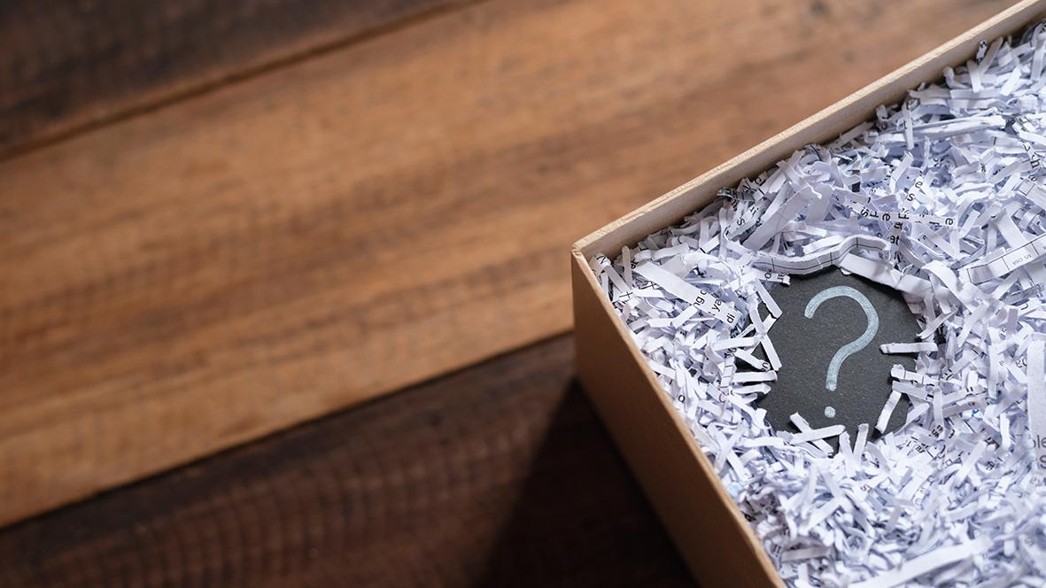 Fragenzeichen in einer Box